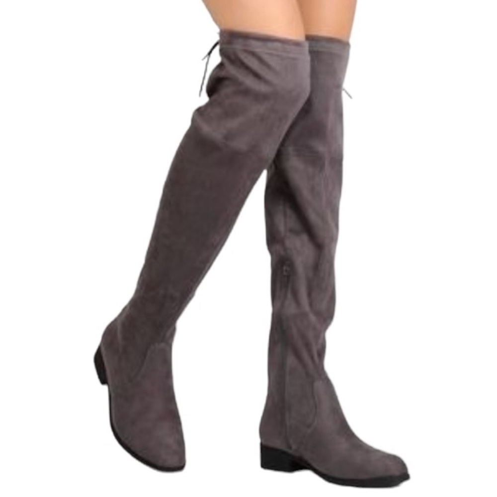 A New Day Sidney Over The Knee Soft-Top Boots, Charcoal Gray Size 9.5